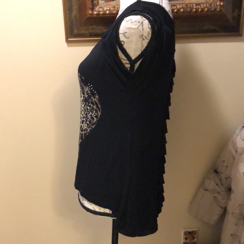 Love J open shoulder sparkle embellished leopard heart ripped back over 🐆 lace - Picture 7 of 11